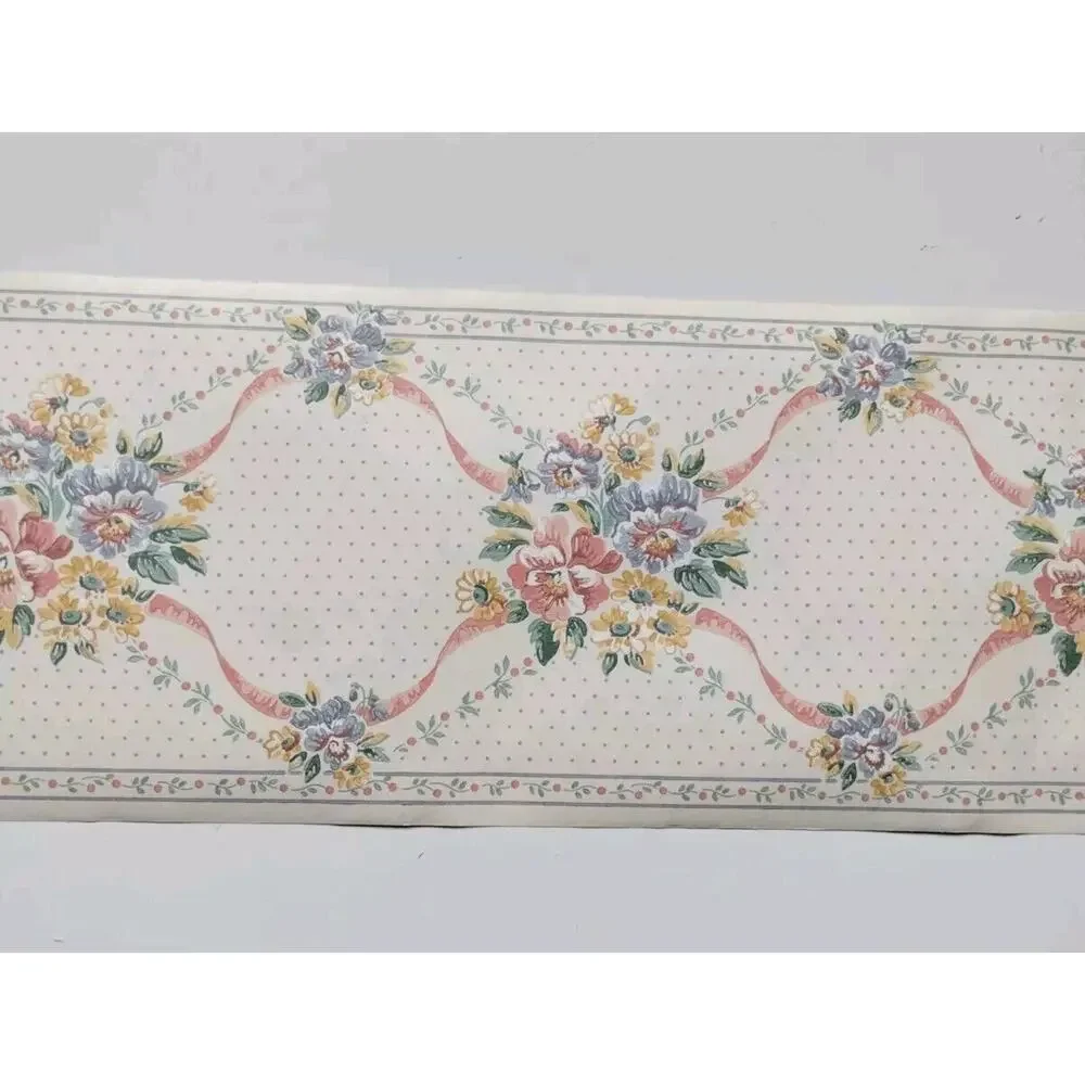 Imperial Pre-pasted Decorative Border - 5yds - Floral Ribbons